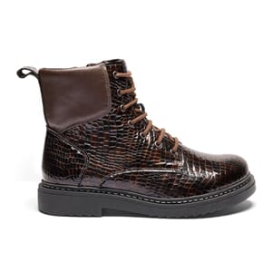 New feet Boots m/glidlås Brun skinn