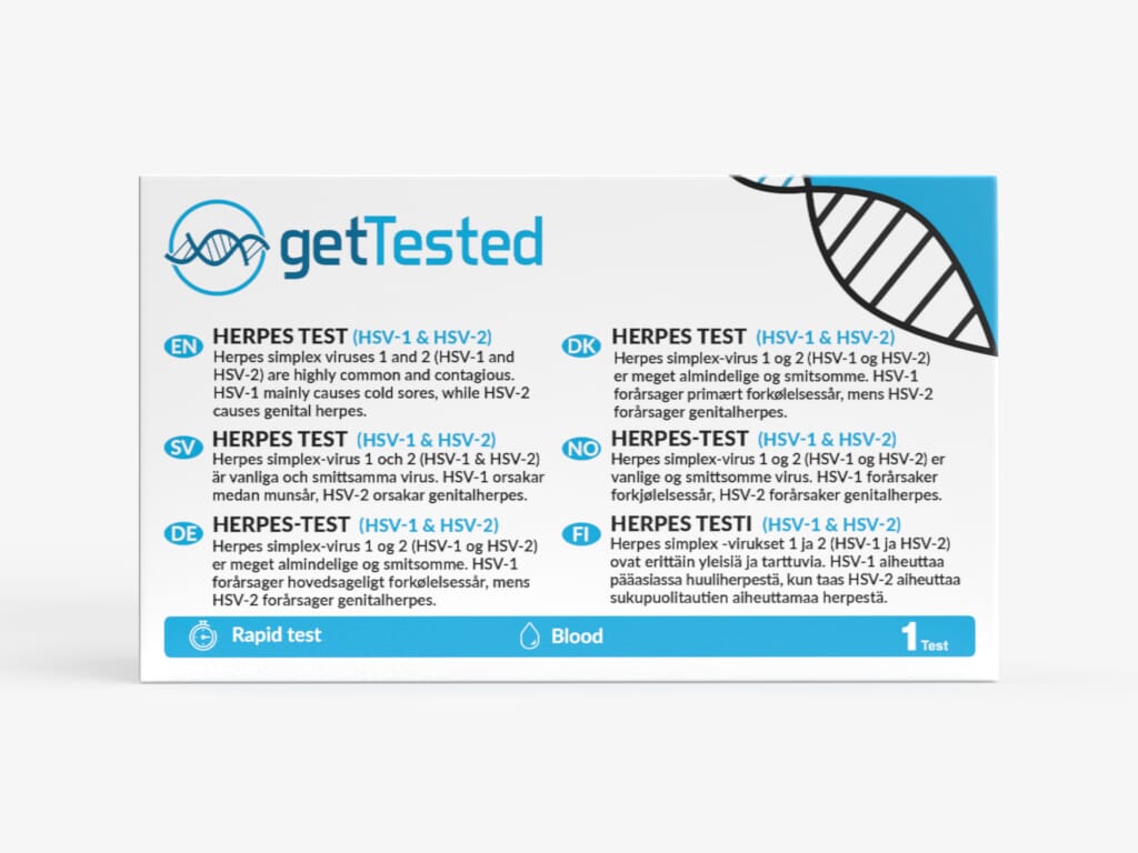 GetTested Herpes (HSV-1 & HSV-2) Test Multi box Hurtigtest - RDH Netthandel